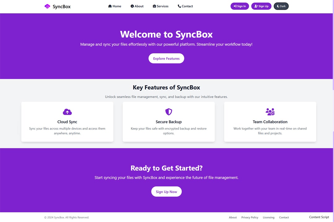 SyncBox Dashboard